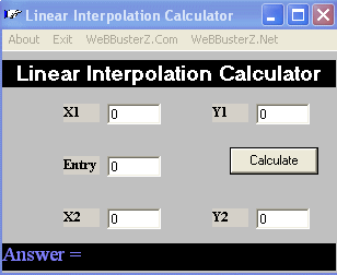 Linear Interpolation calculator software